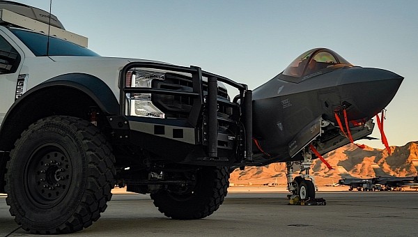 F-35 Lightning and a Ford F-550 in MUSTANGS guise
