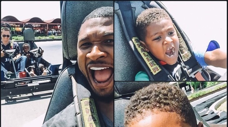 Usher took his sons for a karting spree on Father's Day