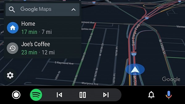 Google Maps en Android Auto