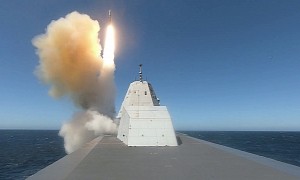USS Zumwalt Fires Missiles at Live Targets for the First Time