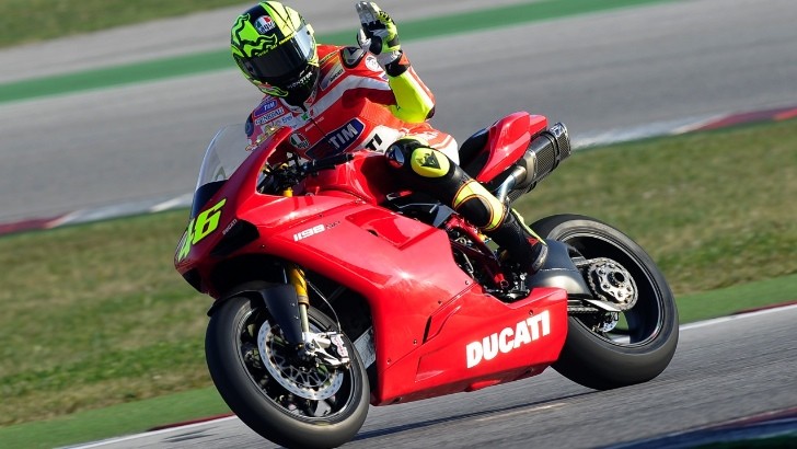 Valentino Rossi and his racing Ducati