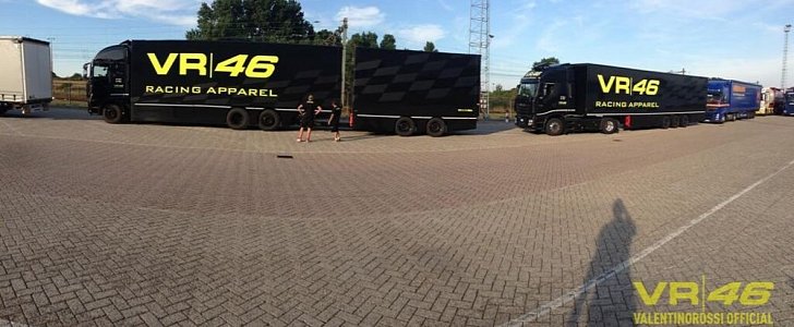 VR46 Racing Apparel trucks at Silverstone