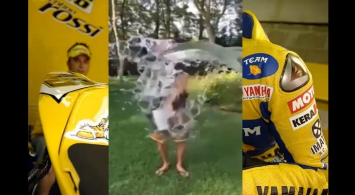 Valentino Rossi takes the ice bucket challenge