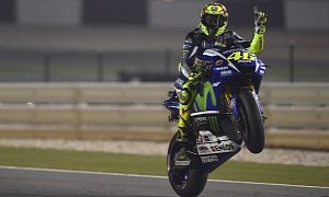Valentino Rossi Rides His Yamaha YZR-M1 at the 2015 Goodwood Festival of Speed