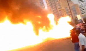 Van Explosion in Moscow: Spectacular Footage
