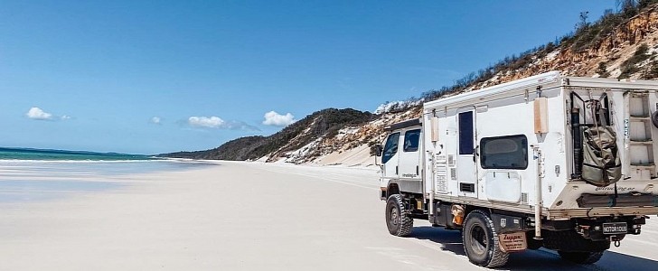 The Zavros family had been riding a Mitsubishi Canter 4WD through South Australia for over a year