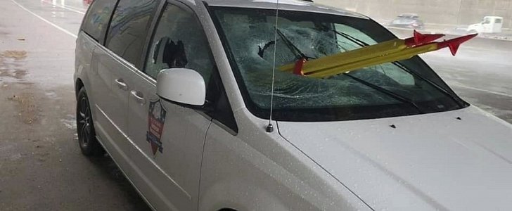 Van passenger impaled by tripod in Sacramento, California