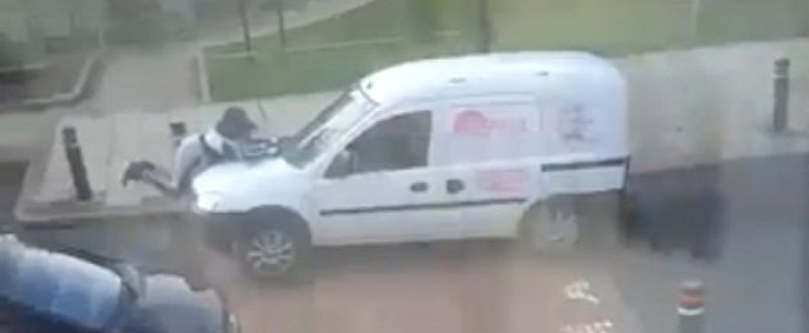 Van drives off with woman on the hood in bizarre London incident