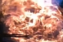 Van Spins on Snowy Road, Hits Truck, Bursts into Flames