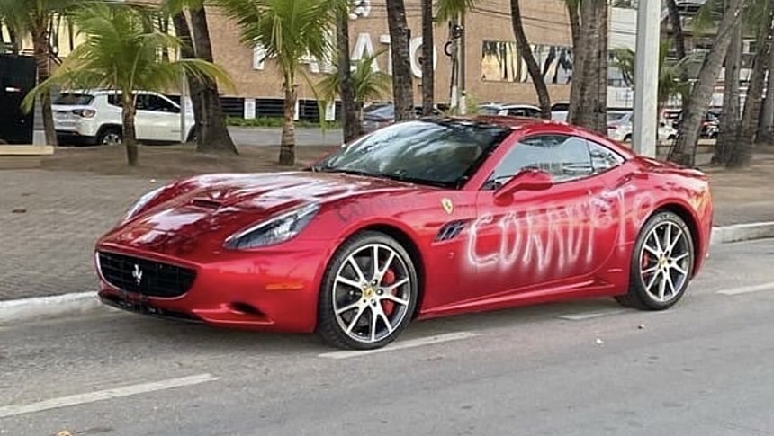 This Ferrari California sat parked in the street for days