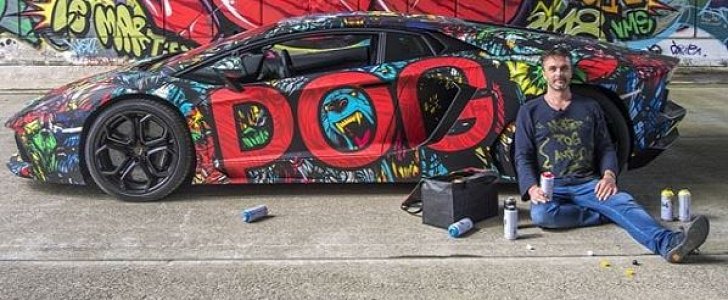 Vandalized Lamborghini Aventador "Graffiti" Wrap