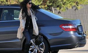 Vanessa Hudgens Goes Out in a Mercedes E350
