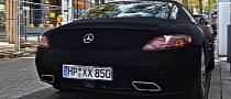 Velvet-Wrapped Mercedes-Benz SLS AMG Caught in Frankfurt