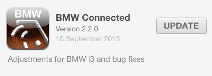 BMW Connected App update