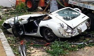Very Rare Toyota 2000GT Destroyed by a Tree in Japan