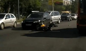Very Weird Motorcycle Crash in Russia