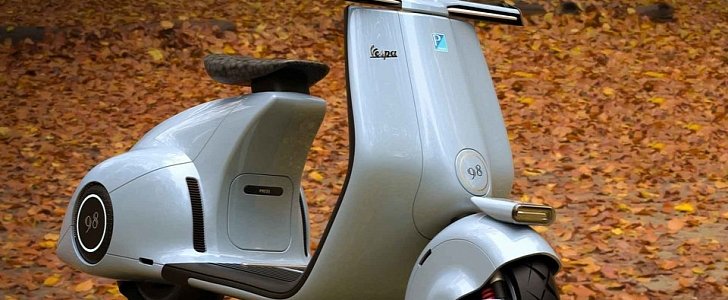 The Vespa 98 concept turns the Vespa into an e-scooter packing modern tech