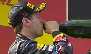 Vettel Breaks Law, Drinks Champagne on Turkey Podium