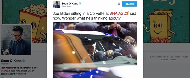 Joe Biden in a Corvette