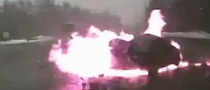 Video: Accident with Car Fire Ball Explosion