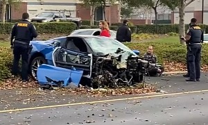 Video: Corvette C7 Crashes, Splits in Half in California, Driver Walks Away Uninjured