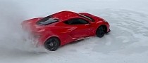 Video: Corvette E-Ray Hits NYC Rockefeller Center's Ice Skating Rink to Do Some AWD Donuts