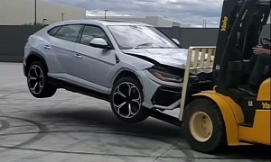 Video: Lamborghini Urus Gets Jiggy With It on a Forklift, Guess What Happened Next