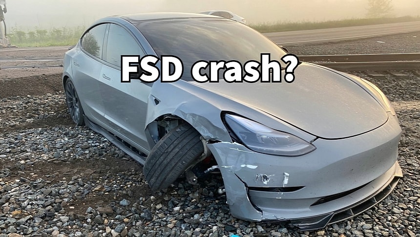 Tesla on FSD crashed at a railroad crossing
