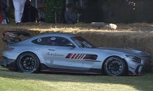 Video: Pro Driver Crashes Mercedes-AMG GT Track Series at Goodwood Like a Rookie