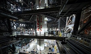 View From Inside the SLS Assembly Building Shows True Scale of Massive Boosters