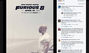 Vin Diesel Shares Fast 8 Poster on Facebook, 1970 Dodge Charger R/T Featured