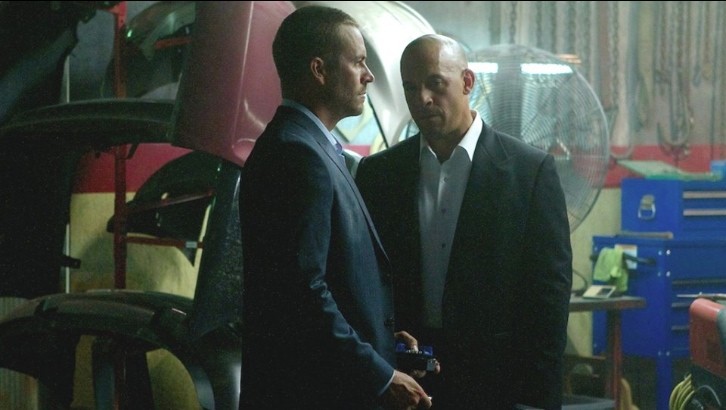 Vin Diesel and Paul Walker on set of Fast & Furious 7