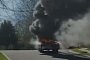 Vintage Cadillac Bursts Into Flames, Rolls Down The Street And Crashes