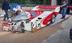 Vintage Million Dollar Porsche 962 Race Car Crashes at Spa-Francorchamps