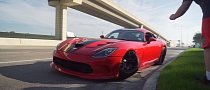 Viper Crashes Leaving Cars and Coffee Like a Mustang