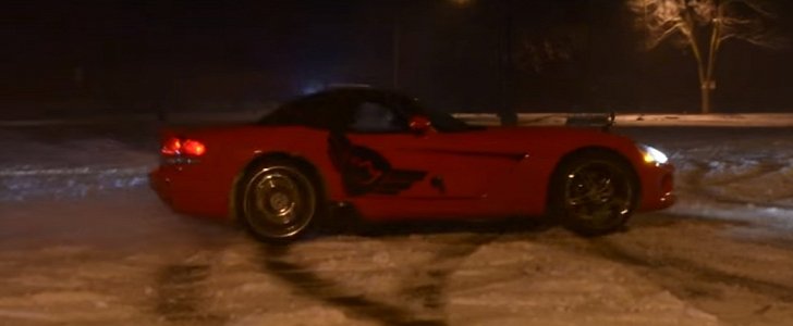 Viper Playing in the Snow