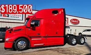 Viper Red 2024 Peterbilt 579 UltraLoft Flashes Twin Beds and Mini Kitchen, Why Get an RV?