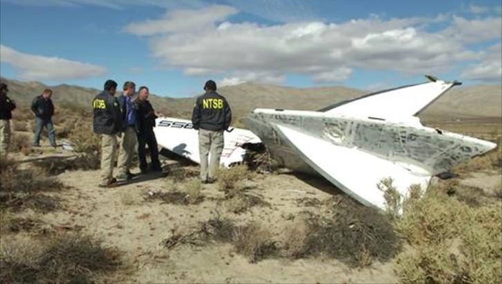 SpaceShipTwo craft after the crash