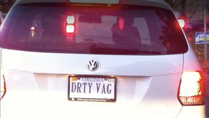 Vanity plate: dirty