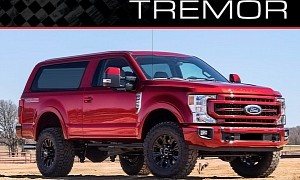Virtual 3-Door Ford F-250 Bronco Tremor SUV Is a Full-Size Page Out of the 1980s