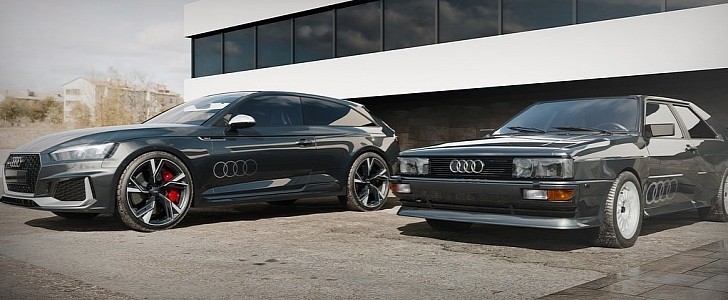 Audi RS5 Quattro Avant Shooting Brake vs. Audi quattro render by sugardesign_1 on Instagram