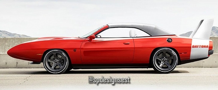 Dodge Challenger SRT Super Stock Daytona Convertible rendering by spdesignsest