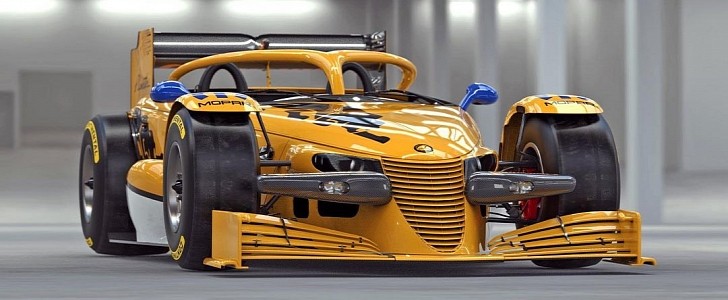 Plymouth Prowler F1 car render by abimelecdesign on Instagram