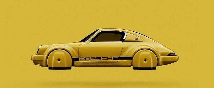Air-cooled Porsche 911 VTOL render by mattegentile on Instagram