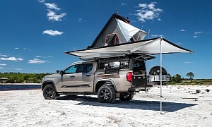 Volkswagen Amarok Pickup Turns Into Camper Truck With Rooftop Tent and Hardtop