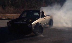 Volkswagen Caddy Pickup with Triton V8 Can Drift and Smoke