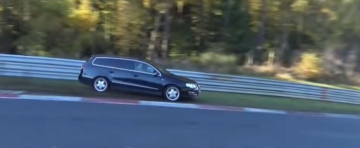 VW Passat Nurburgring near crash