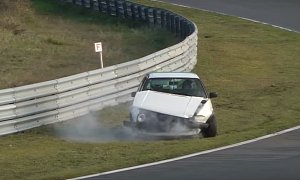 Volkswagen Golf Has Brutal Crash While Chasing BMWs on Track Day