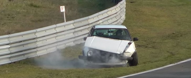 Volkswagen Golf Agonizing Track Day Crash