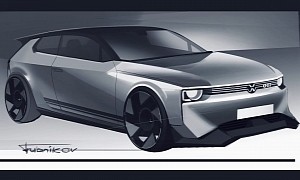 Volkswagen Golf GTI Rendering Shows Retro-Futuristic Muscle Car Vibes